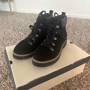 St. John Black and Gray Combat Boots